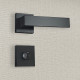 Poignée de porte design à condamnation finition aspect noir mat paola - katchmee