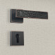 Poignée de porte design à cylindre finition aspect cuir patiné noir perla - katchmee