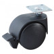 Roulette pivotante à platine rectangulaire + frein AVL - Doubles roues nylon Ø50 - Charge 40kg - 595080A 