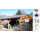 Abri deux pentes, 450cmx700cm, bois douglas francais, carport, auvent, abri voiture, cpbf-v2p450x700