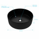Vasque à poser ronde en céramique - diamètre 36cm - hauteur 12.5cm - roundy dark 