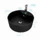Vasque à poser ronde en céramique noire - diamètre 40cm - hauteur 14cm - roll on dark 