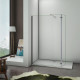 Paroi de douche 90+40x200cm en 8mm verre anticalcaire et une barre de douche extensible rond