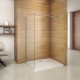 Paroi de douche walk in 760 x 1850 x 6 mm verre anticalcaire avec barre fixation       