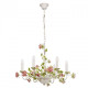 Chandelier blanc flora 6 ampoules 130 cm