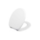 Abattant wc standard en bois laqué blanc avec charnières en inox