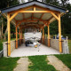 Abri deux pentes, 450cmx1250cm, bois douglas francais, carport, auvent, abri camping-car, cpbf-cc2p450x1250