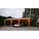 Abri deux pentes faitage decale, 550cmx1050cm, bois douglas francais, carport, auvent, abri voiture, cpbf-v2pfd550x1050