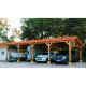 Abri deux pentes faitage decale, 550cmx1050cm, bois douglas francais, carport, auvent, abri voiture, cpbf-v2pfd550x1050 