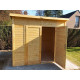 Abri bois MIDWAY 1 - local poubelle - cabane de jardin - porte double pleine - sans déclaration - simple pente - Surface en m² au choix 4,1m²
