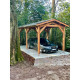 Abri deux pentes, 350cmx450cm, bois douglas francais, carport, auvent, abri voiture, cpbf-v2p350x450 