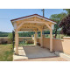 Abri deux pentes, 400cmx1050cm, bois douglas francais, carport, auvent, abri voiture, cpbf-v2p400x1050 