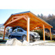 Abri deux pentes, 350cmx1150cm, bois douglas francais, carport, auvent, abri voiture, cpbf-v2p350x1150 