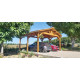 Abri deux pentes, 500cmx450cm, bois douglas francais, carport, auvent, abri voiture, cpbf-v2p500x450 