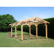 Abri deux pentes, 300cmx450cm, bois douglas francais, carport, auvent, abri voiture, cpbf-v2p300x450