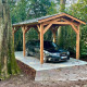 Abri deux pentes, 300cmx1050cm, bois douglas francais, carport, auvent, abri voiture, cpbf-v2p300x1050