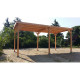 Abri toit plat, 400cmx950cm, bois douglas francais, carport, auvent, abri camping-car, cpbf-cctp400x950