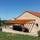 Abri une pente adosse, 350cmx600cm, bois douglas francais, carport, auvent, abri voiture, cpbf-v1pa350x600