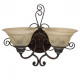 Applique murale marron country 2 ampoules 20 cm