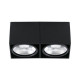 Plafonnier noir tecto 2 ampoules h12 cm