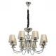 Suspension argentée elegance 8 ampoules 145 cm