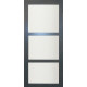 Porte coulissante vitrée en enrobe gris anthracite largeur 73