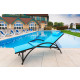 Fauteuil relax bleu - structure pliable et confortable