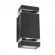 Applique d'extérieur noire street 2 ampoules 12 cm