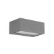 Applique e27 nemesis, aluminium et verre, gris