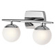 Applique jasper, chrome poli, verre opale, 2 led