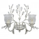 Applique murale argentée flora 2 ampoules 20 cm