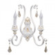 Applique murale blanche country 2 ampoules 24 cm
