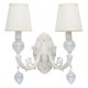 Applique murale blanche elegance 2 ampoules 26 cm