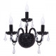 Applique murale noire classic 3 ampoules 22 cm