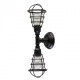 Applique murale noire loft 2 ampoules 19 cm