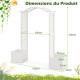 Arche de jardin avec jardinière en bois avec treillis pergola extérieur pour plantes grimpantes légumes décoration blanc helloshop26 20_0001636 