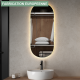 Miroir éclairage led de salle de bain arkadi avec interrupteur tactile - 50x90cm