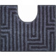 Tapis de salle de bain aruba anthracite contour wc 50 x 60 cm
