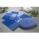 Tapis de salle de bain merkur bleu set - 3 pcs (housse pour abattant + tapis 40x50cm + tapis 50x80cm)