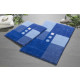 Tapis de salle de bain merkur bleu set 2 pieces 1 tapis 40 x 50 cm et 1 tapis 50 x 80 cm