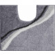Tapis de salle de bain luca gris contour wc 50 x 60 cm