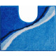 Tapis de salle de bain luca bleu contour wc 50 x 60 cm