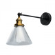 Applique murale noire industrial 1 ampoule 20 cm