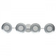 Spot argenté techno 4 ampoules 11 cm