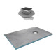 Bac receveur de douche à carreler 140x90cm recoupable sur mesure + bonde horizontale -RAINY Aurlane - PACR003