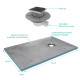 Bac receveur de douche à carreler 140x90cm recoupable sur mesure + bonde horizontale -RAINY Aurlane - PACR003 