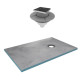 Bac receveur de douche à carreler 140x90cm recoupable sur mesure + bonde verticale - RAINY Aurlane - PACR004