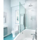 Cleargreen baignoire-douche asymétrique ecocurve r15 170x75x50 cm lucite® 