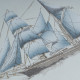 Papier peint intissé vinyle - Modèle bateau bleu 