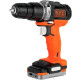 Perceuse visseuse à percussion sans fil 12 V + 80 accessoires + 1 batterie 1,5 Ah + 1 sac de transport - BLACK+DECKER - BDCHD12S1A-QW 